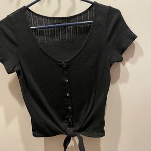 Black tie crop top